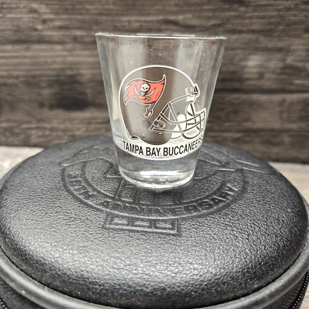 Vintage Tampa Bay Buccaneers Traditional Style Size Helmet Logo Shot Glass